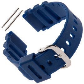 Gilden 22mm Long Polyurethane Watch Strap 017275-7, fits Casio watches, fits Seiko watches (22mm End Width, Long, Blue)