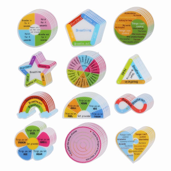 48Pcs Breath Calm for Anxiety Sensory Stickers, Fidget Mindfulness Textured