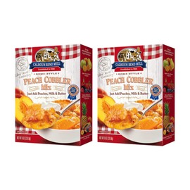 Calhoun Bend Mill Peach Cobbler Mix Sweet & Crunchy Topping Deep Dish American Dessert Versatile Delicious Crust for Cherry or Other Fruit Fillings Easy Oven or Microwave Preparation - 8 oz Pack of 2