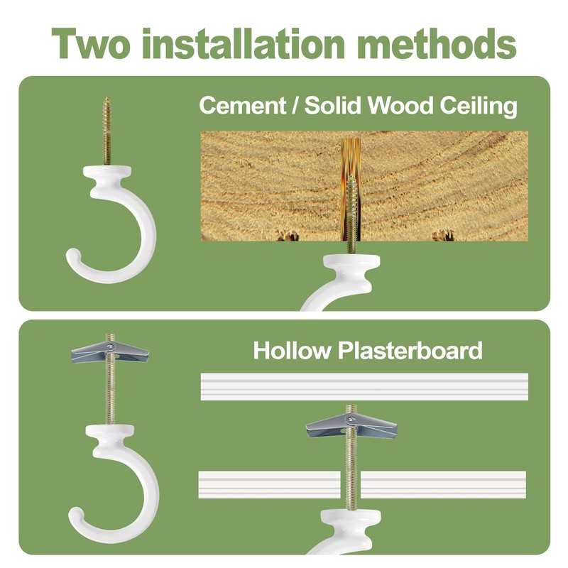 Aidoclip 2PCS Ceiling Hooks for Hanging Plants,Heavy Duty Plant Swag