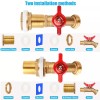 WADEO Rain Barrel Spigot, Brass Rain Barrel Quarter Turn Ball