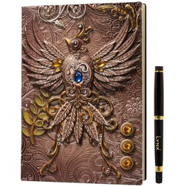 D&D Notebook - RPG Journal/Notebook with 3D Pink Phoenix Motif in Faux Leather Cover with Pen. Notebook for Role Play/Pen & Paper/DND Accessories Fantasy Gift Dungeons & Dragons Dungeon Master