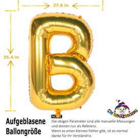 Large Mylar Foil Helium Letter Balloons 40 Inch Gold Balloons Alphabet Letters for Birthday Bridal Shower Anniversary Decorations (Letter B)