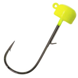 Reaction Tackle Tungsten Mushroom Head Ned Rig Shroom Jig Heads for Finesse Fishing, Weedless Jig Head for Bass Fishing with Soft Lures (5-Pack) 1/6oz Chartreuse