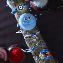 Aditri Creation Set of 4 Rakhi for Brother and Bhabhi Rakhi Lumba Set Thread Bracelet for Bhai Bhaiya Veera Raksha Bandhan Rakhi Set Dora Bracelets with Gift Pack for Brother Sister Indian Festival