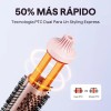 Cepillo Térmico Wavytalk, Cepillo Redondo De Cerámica, Rosa