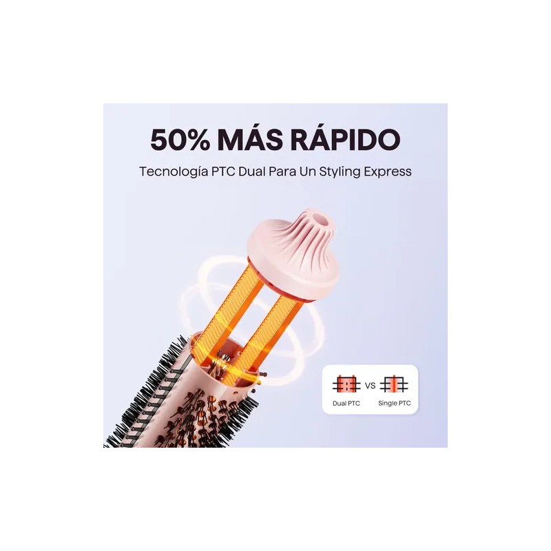 Cepillo Térmico Wavytalk, Cepillo Redondo De Cerámica, Rosa