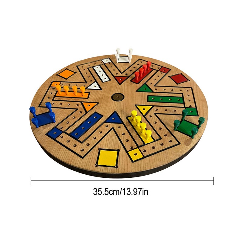 Wooden Board Game Flying Chess Peg Board Game Family Game