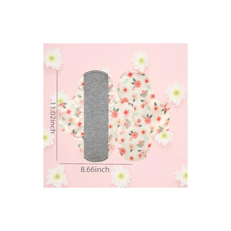 AIO Compresas menstruales de tela reutilizables y lavables, 5 unidades,