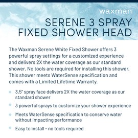 Waxman Serene 3 Spray Fixed Shower (White)