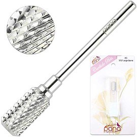 Beauticom® Professional Pana Brand Large Dome Top Barrel Nail Carbide Bit 3/32" Shank Size for Manicure, Dremel, Buffing Nails (XC - EXTRA COARSE, SILVER)