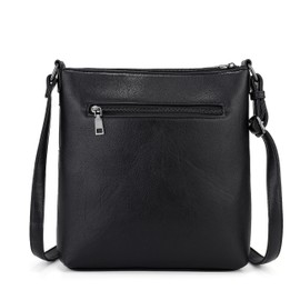 UTO Crossbody Bag for Women Trendy Leather Vegan Multi Pockets Ladies Shoulder Handbag Purse Tassel CA