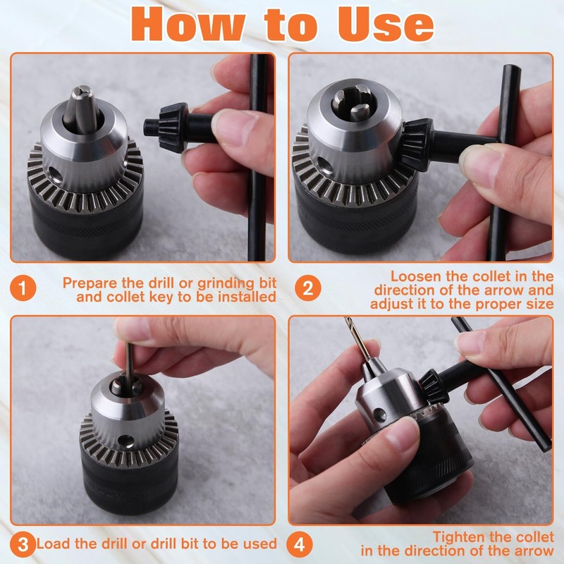 LEONTOOL Drill Chuck Key, Set of 6, Drill Chuck Handle,
