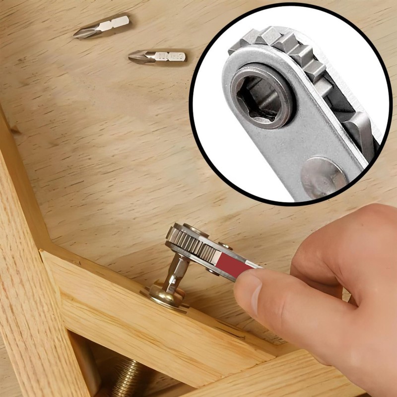 6 Pcs Mini Ratcheting Screwdriver Set, Right Angle Phillips with