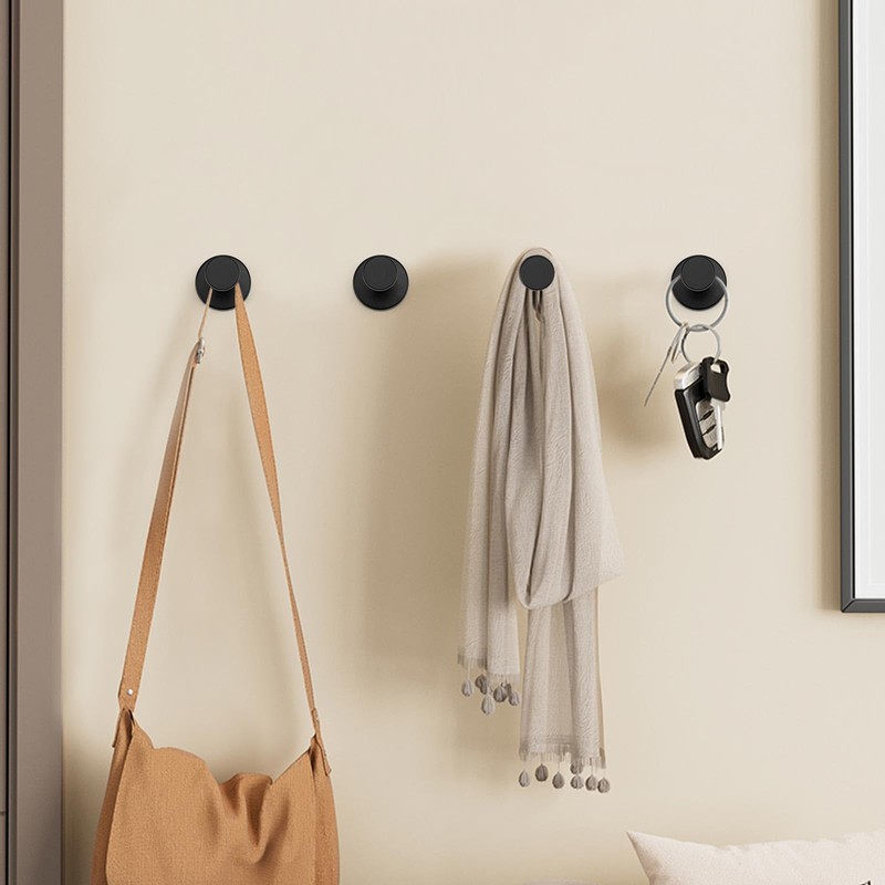 0XBIT Black Towel Hook, 4 Pieces Black Hook, Black 53