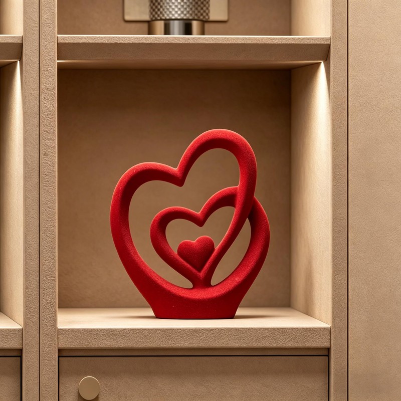 AWNR Red Heart Hands Sculpture,Small Shelf Decor,Tv Stand Decor Items
