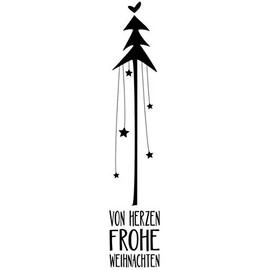 Rayher 29194000 Stamp Von Herzen Frohe Weihnachten, 3x12cm, Rubber, Natural