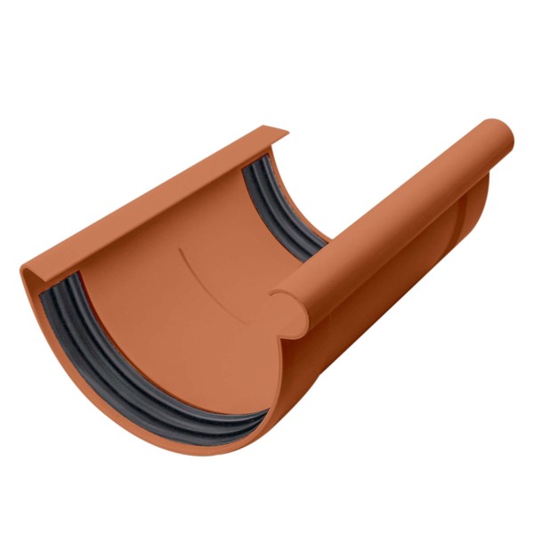 INEFA Gutter Connector Semicircular PVC NW125 / 125 mm Brown