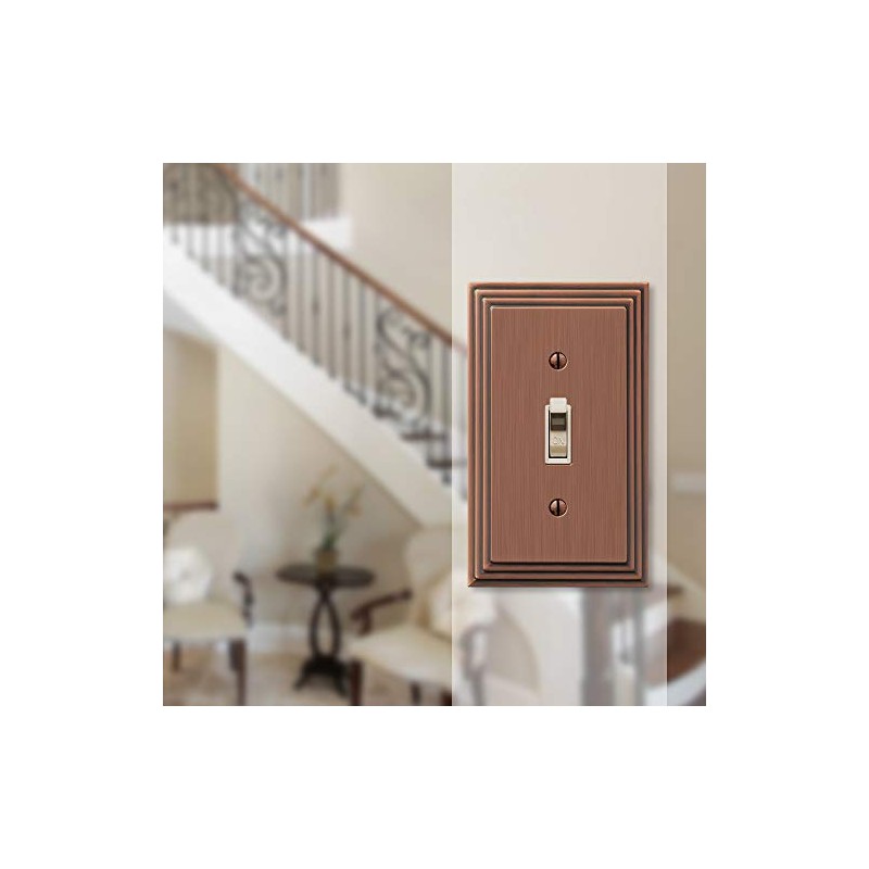 Amerelle 84TAC Steps Toggle Wallplate, Antique Copper