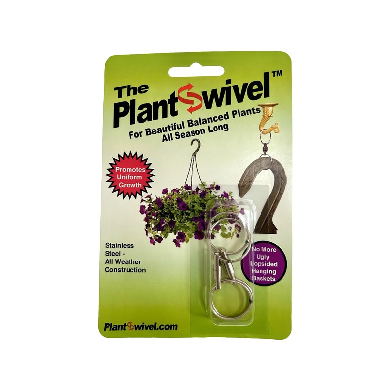 Plantswivel Hanging Basket Plant Swivel Hook Hanger 2 Pack, Silver