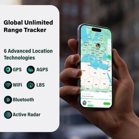 GlocalMe GlocalMe KeyTracker Global GPS Tracker for Luggage, Vehicles, Car, Kids, Wordwide Positioning Unlimited Distance Item Finder, Real Time Tracking with 6 Location Technologies