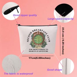 KUIYAI Movie Merchandise Cosmetic Bag Hobbit Toiletry Bag Second Breakfast Club Gift Hobbiton Gift Book Literature For Fandom (SecondBreakfastClub Mup)