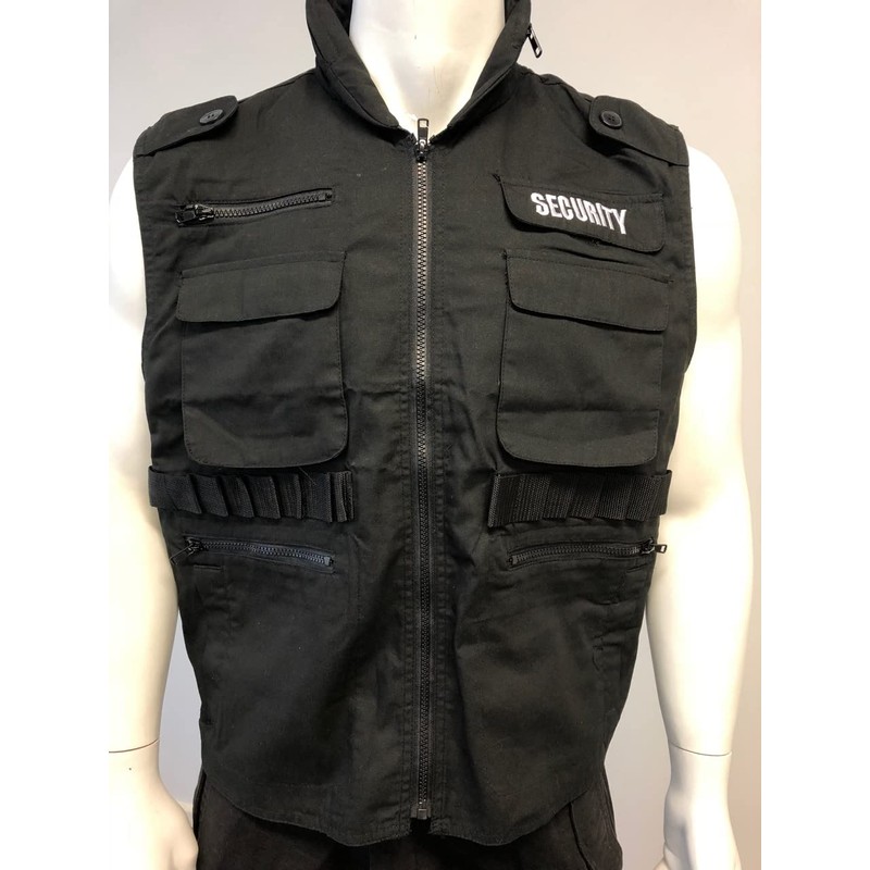 BACKBONE Men's Security Vest with SECURITY Embroidery - Durable 8-Pocket
