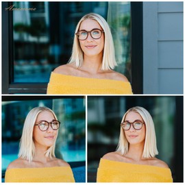 AMOMOMA 2 Pack Retro Aviator Square Reading Glasses for Women Men,Classic Blue Light Computer Womens Readers AM6161 C1+C2 1.5