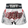 Tuff Muay Thai Boxing Shorts Double Tigers (White, XL)