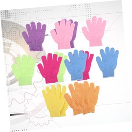 MERRYHAPY Bath Gloves Set 14pcs Mixed Colors Shower Brush Exfoliating Back Massage Gloves Gentle Skin Clean Yellow White Green