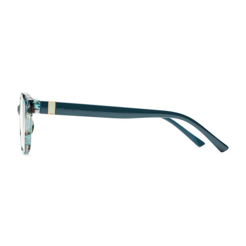 Retro Square Reading Glasses in Tortoise/Teal Blue by Readers.com |