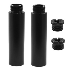 Waziaqoc 2Pcs Mic Stand Extension Tube, 3/8" Female to 5/8" Male Microphone Extension Pipe Extender, Mic Extension RodAccessories for Desk Boom Arm Stands (Black)