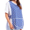 Ladies Polka Dot Design With Piping Tabard Apron Overalls Front