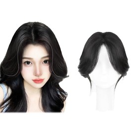 Summer Lightweight Women's Bangs Wig, Center Partitioning, Hair Piece, Whorl Cover, Enhancement, Gray Hair, Commuting, Everyday Use, Partial Wig (Natural Black)