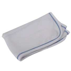 Organic Baby Burp Cloth Singles - White with Blue Trim - Soft Cotton