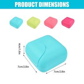 4 Pcs Portable soap Box Holder, Mini Candy Color Travel Soap Container, Plastic Leak Proof soap Dish with lid for Home Bathroom Gym Outdoor Camping Hiking(Small)