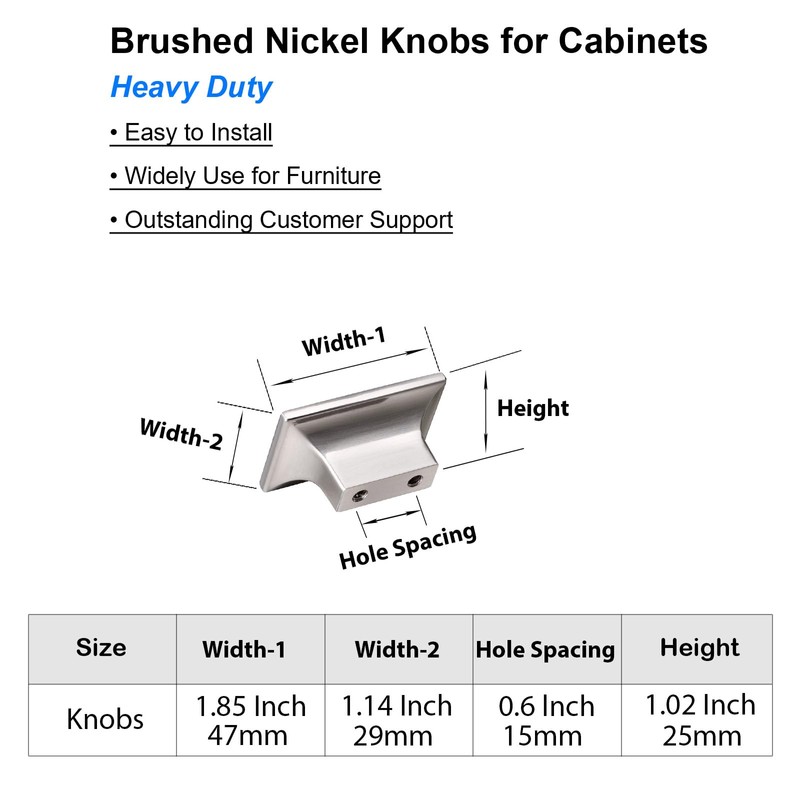 CILEYTION 10 Pieces Drawer Knobs Brushed Nickel Door Knobs -