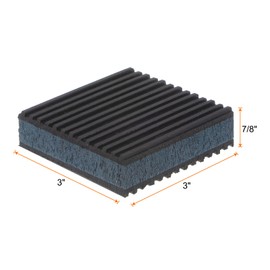 HARFINGTON 4pcs Rubber Anti Vibration Pads 3" x 3" x 7/8" Isolation Vibration Absorbing Pad Damping Mat Anti-Skid Noise with EVA Center for Air Compressor Conditioner Treadmill Washer