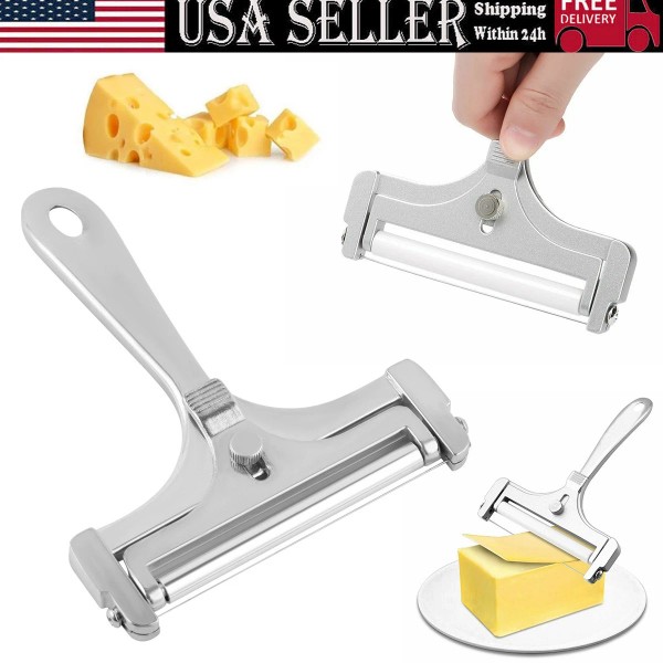 Unbranded *Handheld Stainless Steel Cheese Slicer Adjustable Thickness Wire Cheese