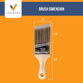 Vermeer Paint Brushes - 3-Pack - 2.5" Angle Stubby Brushes for All Latex and Oil Paints & Stains - Home Improvement - Interior & Exterior Use