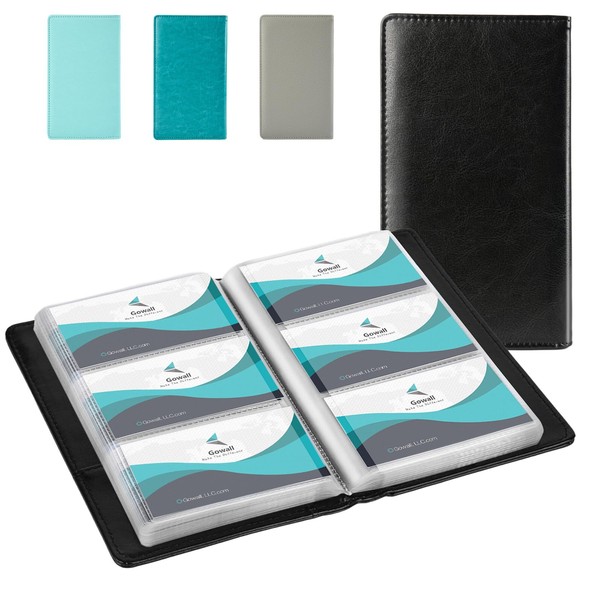 GOWALL 300 Card Capacity Leather Business Card Book Holder Organizer,