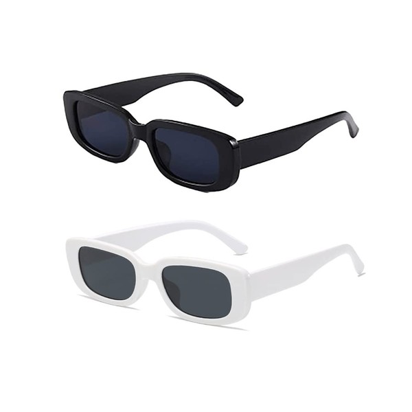Taomeng Retro Small Frame Sunglasses Men Women Trendy Rectangle Sunglasses