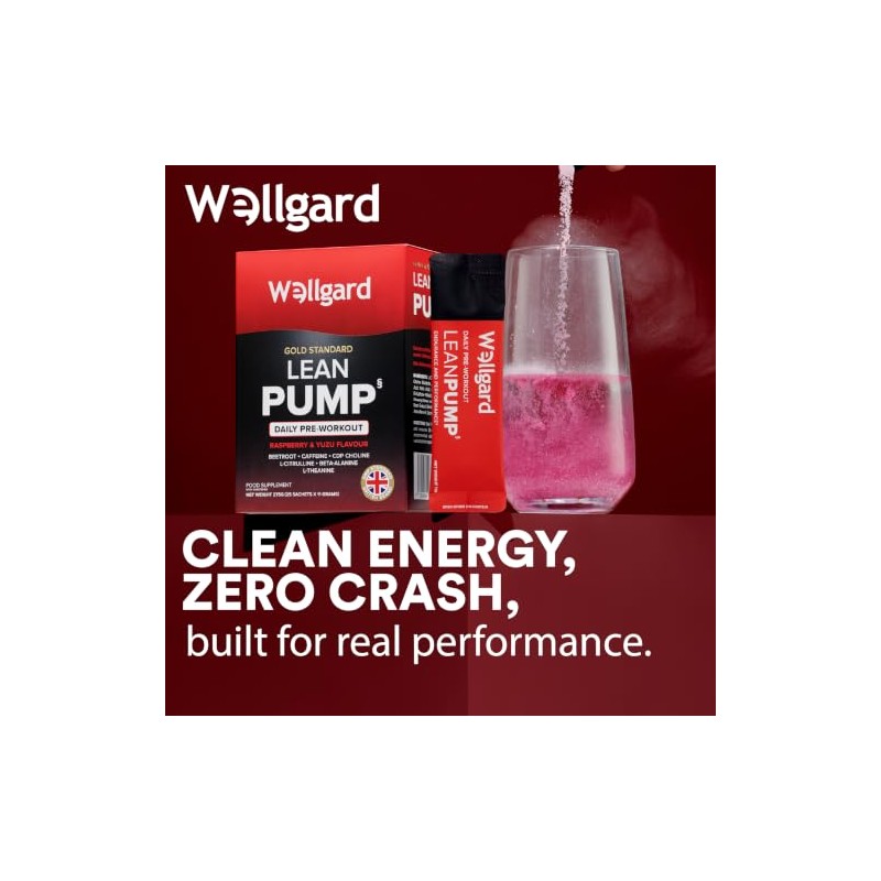 Wellgard Lean Pump - Advanced Pre Workout Powder, Pump Matrix