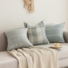 vctops Rustic Lattice Cotton Linen Decorative Throw Pillow Cover Embroidery