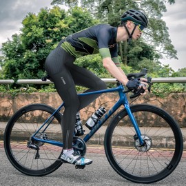 X-TIGER Men's Bike Pants 5D Gel Padded Cycling Tights Leggings Outdoor Riding Mountain Road Bicycle Trousers Black