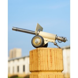 Mini Firecracker Launching Cannon Model, Stainless Steel Artillery Cannon Model with Mechanism Great for Outdoor Games, 4 Pounds of Substantial Feel, Beige