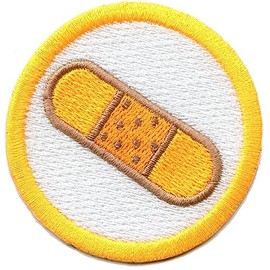 First Aid Badge Patch Bandage Wilderness Scout Sash Iron On Embroidered