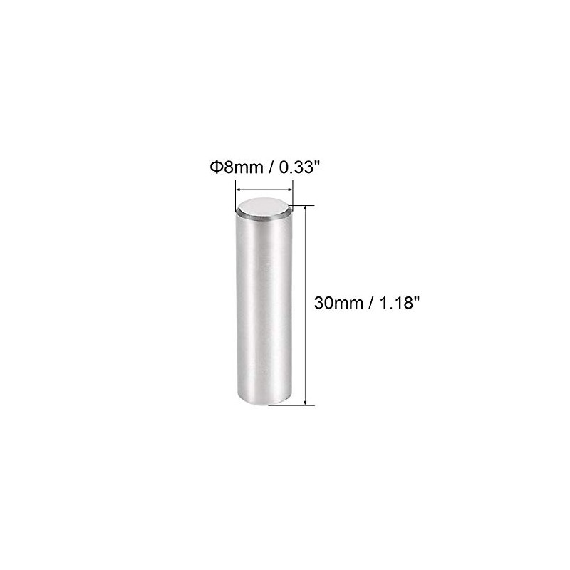 sourcing map 15pcs 8 mm x 30 mm Dowel Pin