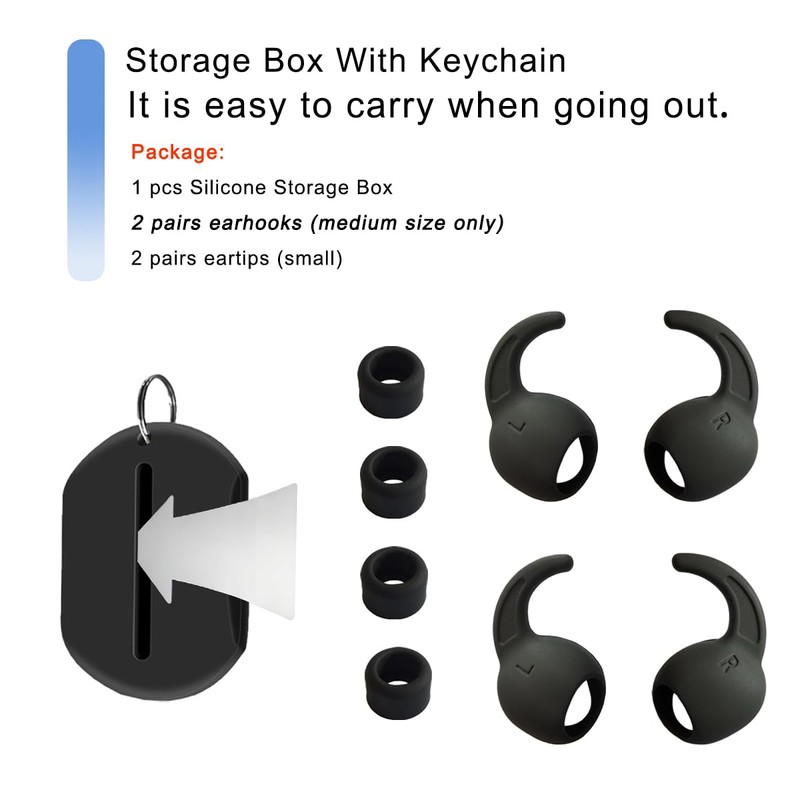 Silicone Earbud Tips for Beats Studio Buds Ear Hook Compatible
