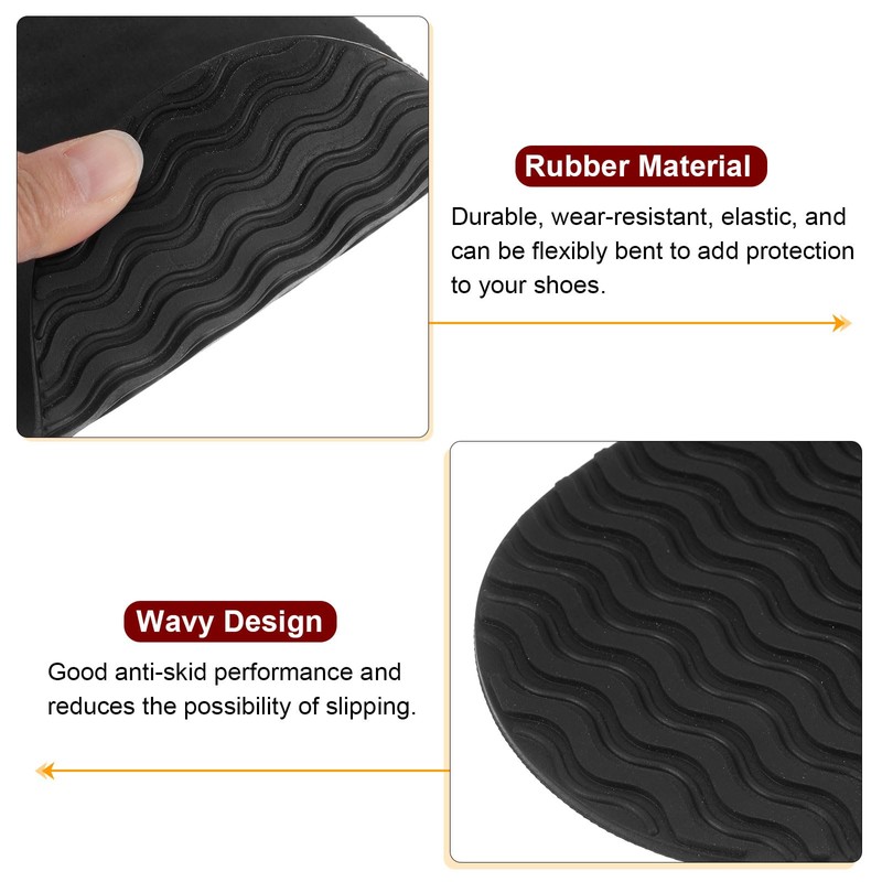 sourcing map 1Pair Shoe Rubber Full Sole Repair 4mm Thickness